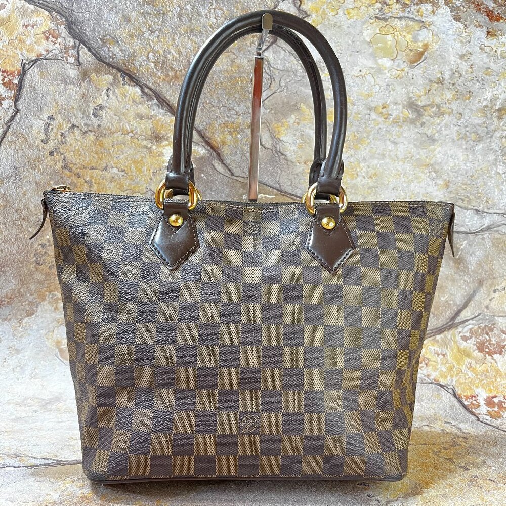 Louis Vuitton Saleya PM Tote Damier Satchel Handbag Leather Purse Zip
